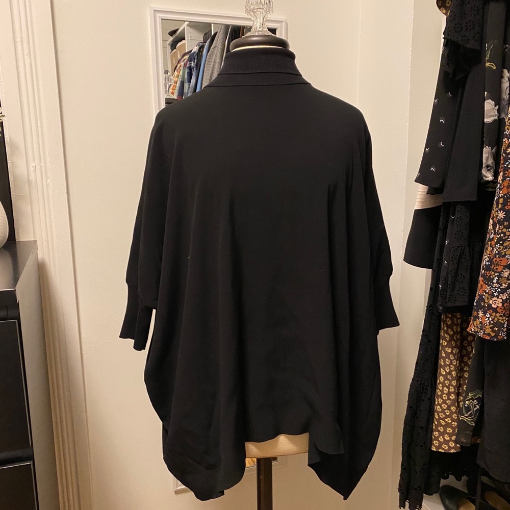 Cashmere blend mock neck poncho